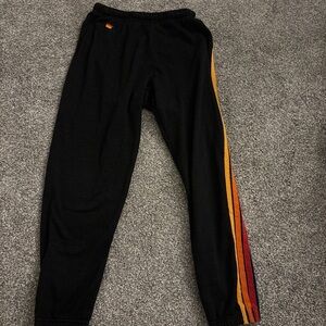 Aviator Nation Black Pants with Orange Accent